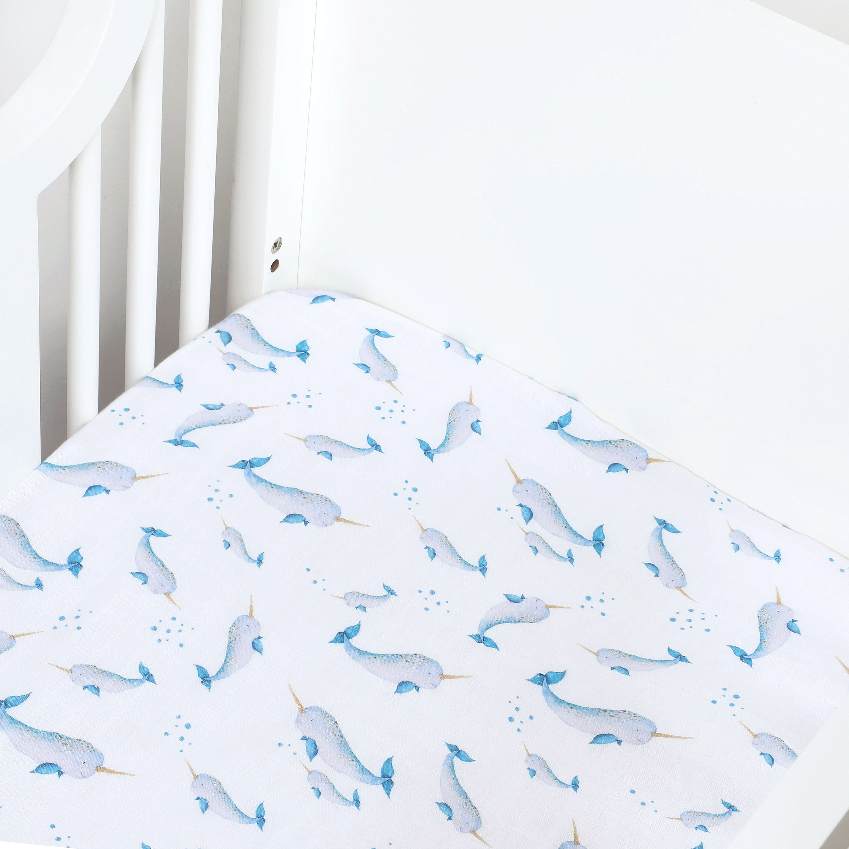 narwhal crib sheet