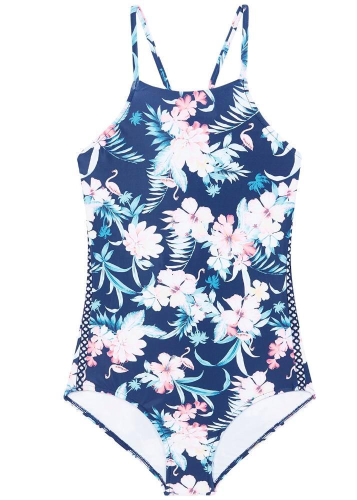 Seafolly girls swimsuit - tropical blue – Just Swimwear