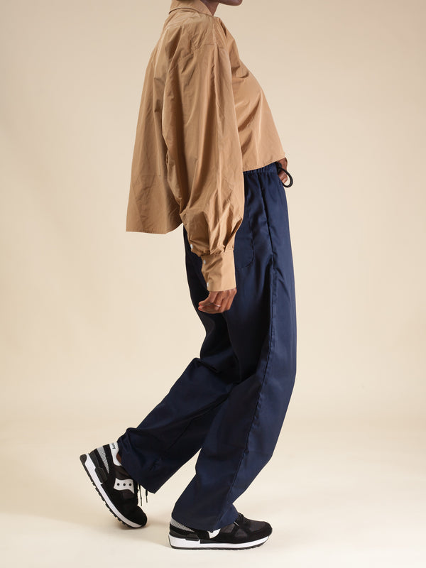 Relaxed Elastic Pants (Navy)