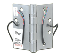 An electrified hinge from Hinge Outlet operates on 2 to 12 hidden wires.