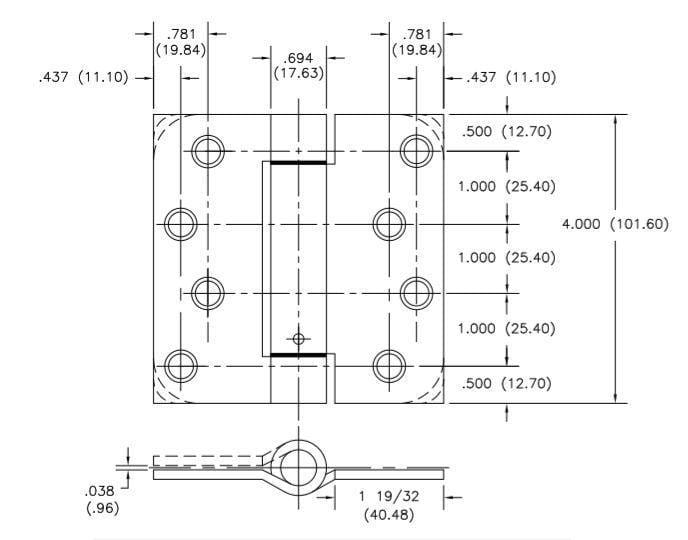 Hager Spring Hinges 4" Inch with 5/8" Inch Radius Multiple Finishe