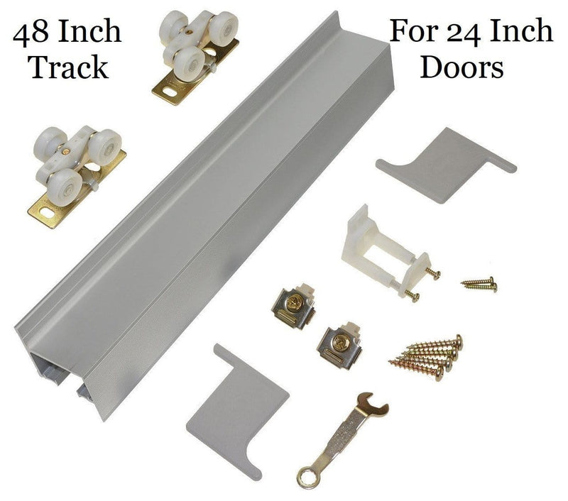 Barn Door Hardware - Modern Aluminum - 48 Inch Track for 24 Inch Doors ...