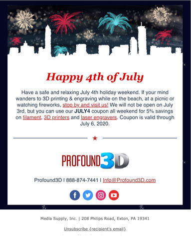 July 4th Sale from Profound 3D