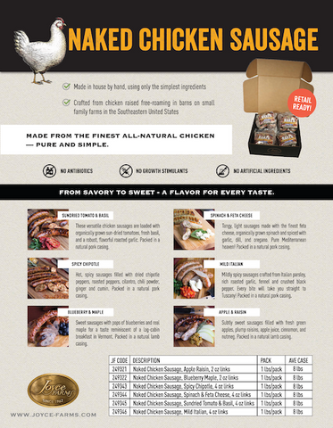 Naked Chicken Sausage Sales Sheet Preview