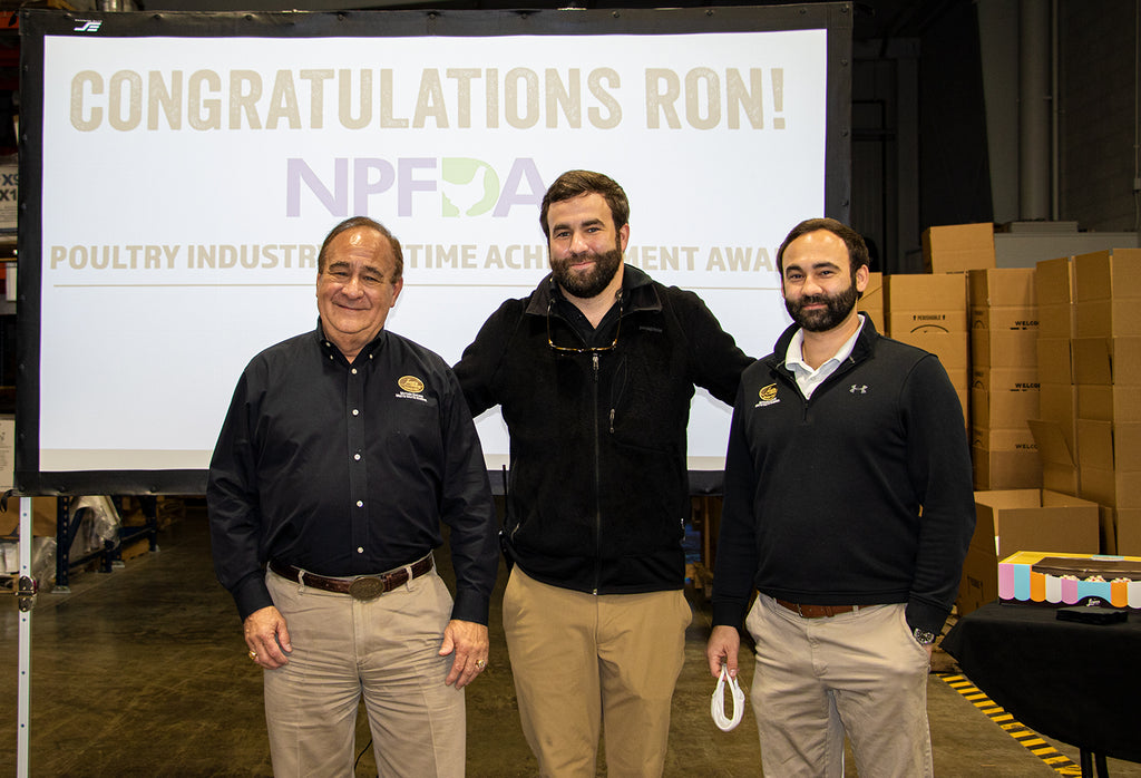 Ron Joyce, Ryan Joyce, and Stuart Joyce at announcement of Ron Joyce's NPFDA Lifetime Achievement Award