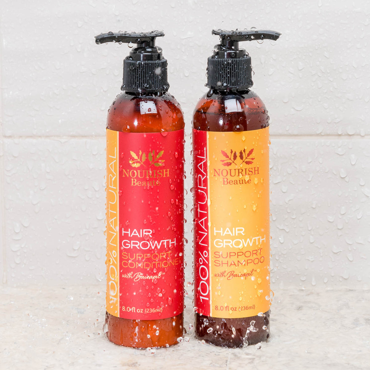 All Natural Hair Growth Shampoo & Conditioner Combo Set Nourish Beaute