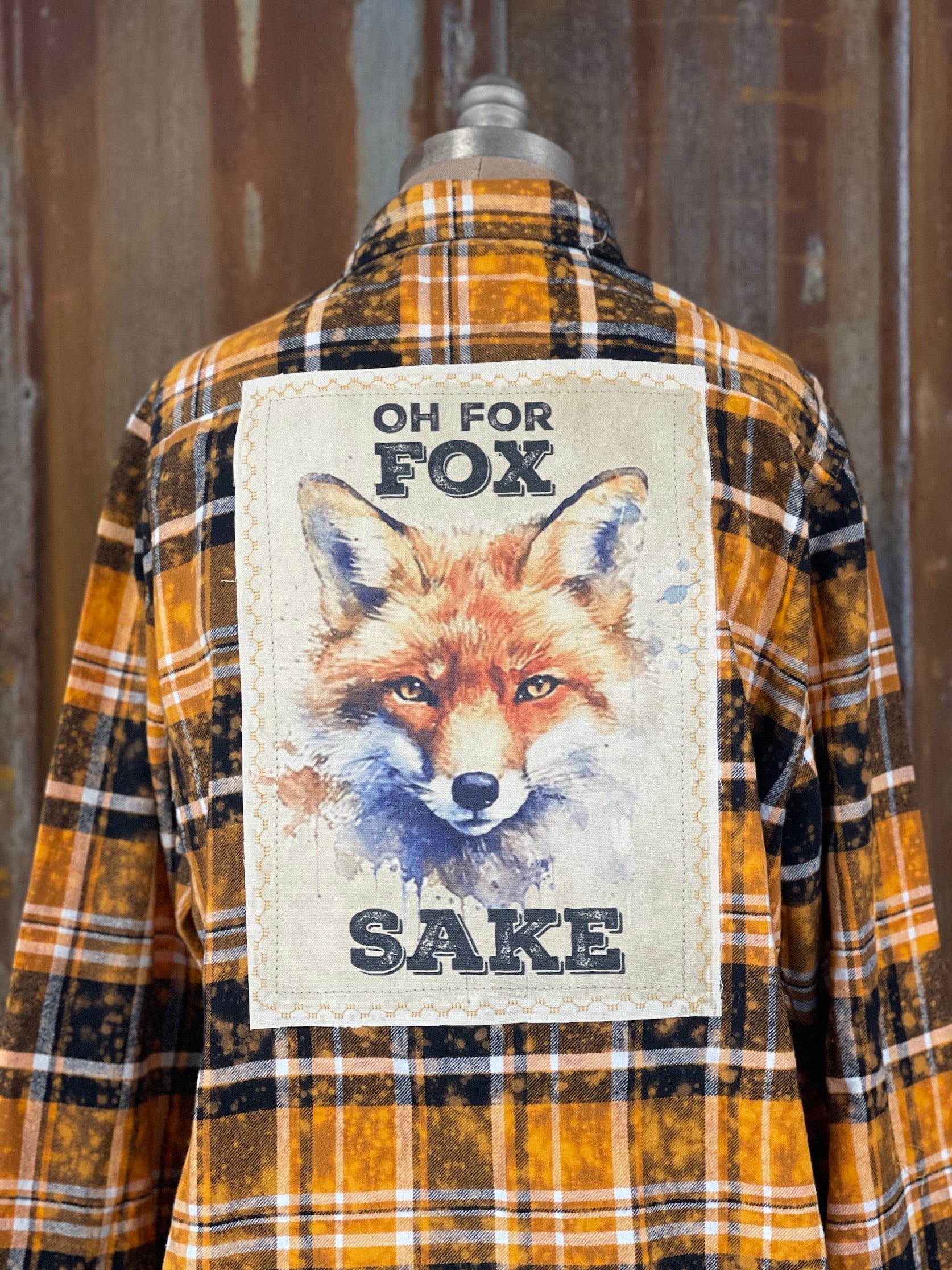 For Fox Sake Art Flannel- Distressed SPARK Plaid - Angry Minnow Vintage product image