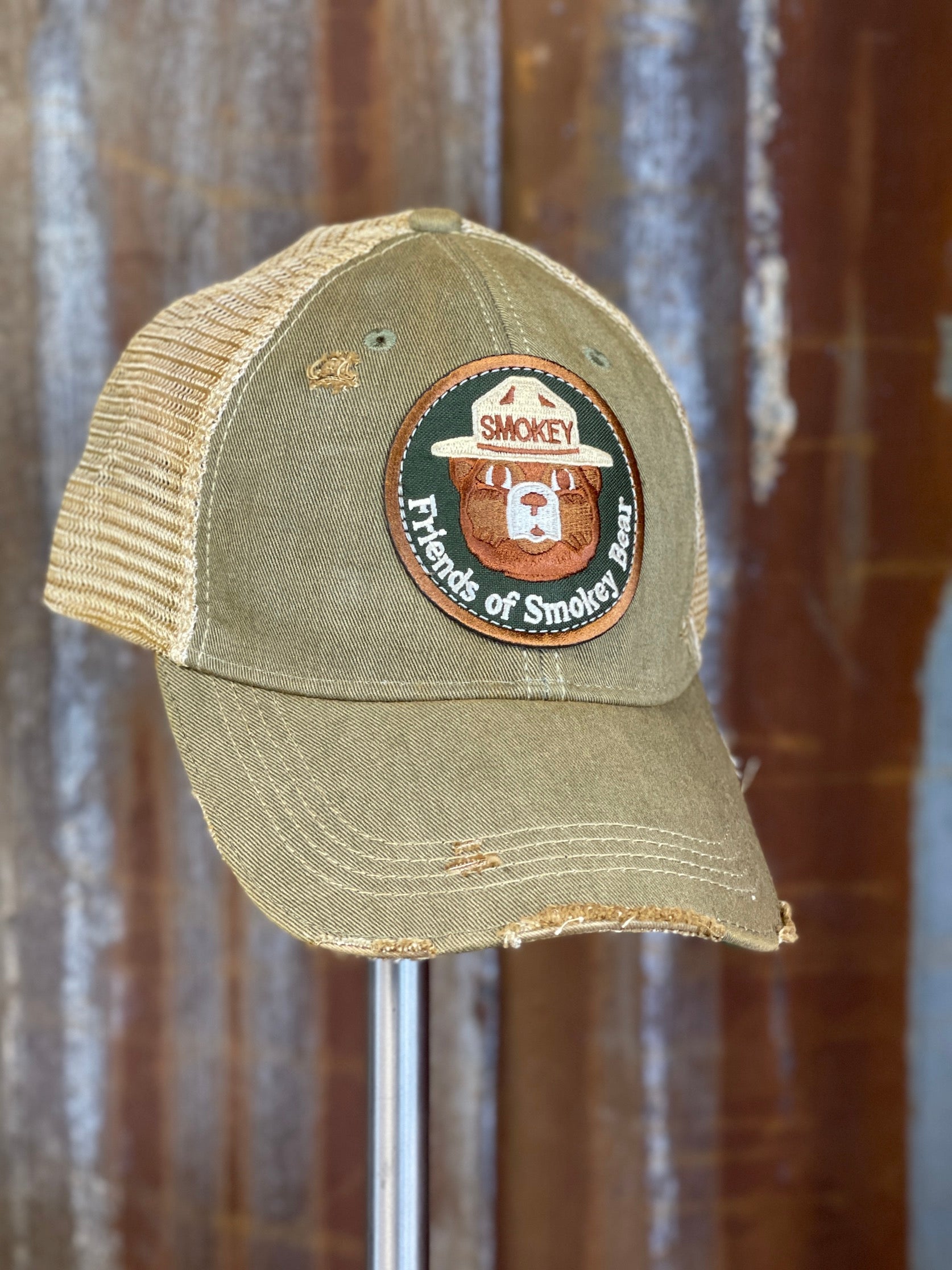 Image of Friends Of Smokey Bear Hat- Distressed Sage Green Snapback