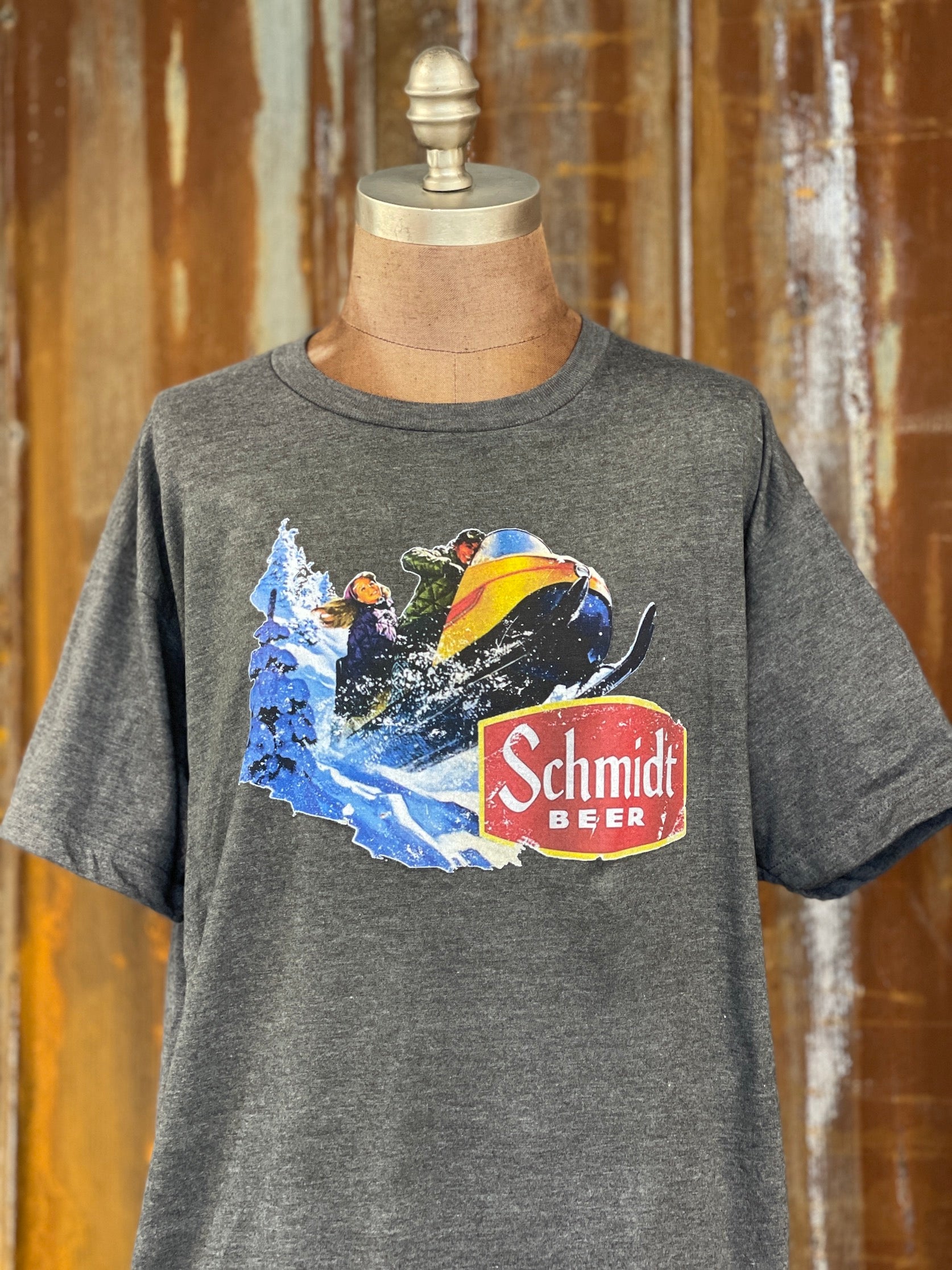Image of Schmidt Snowmobile Tee- Charcoal Grey