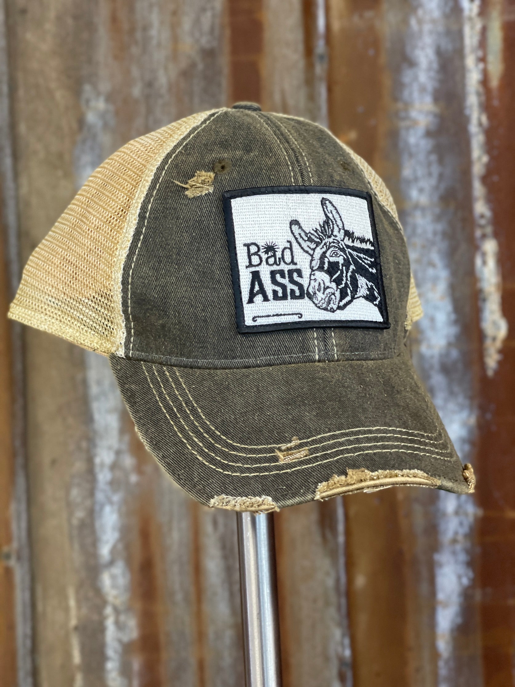 Image of Bad Donkey Hat- Distressed Black Snapback