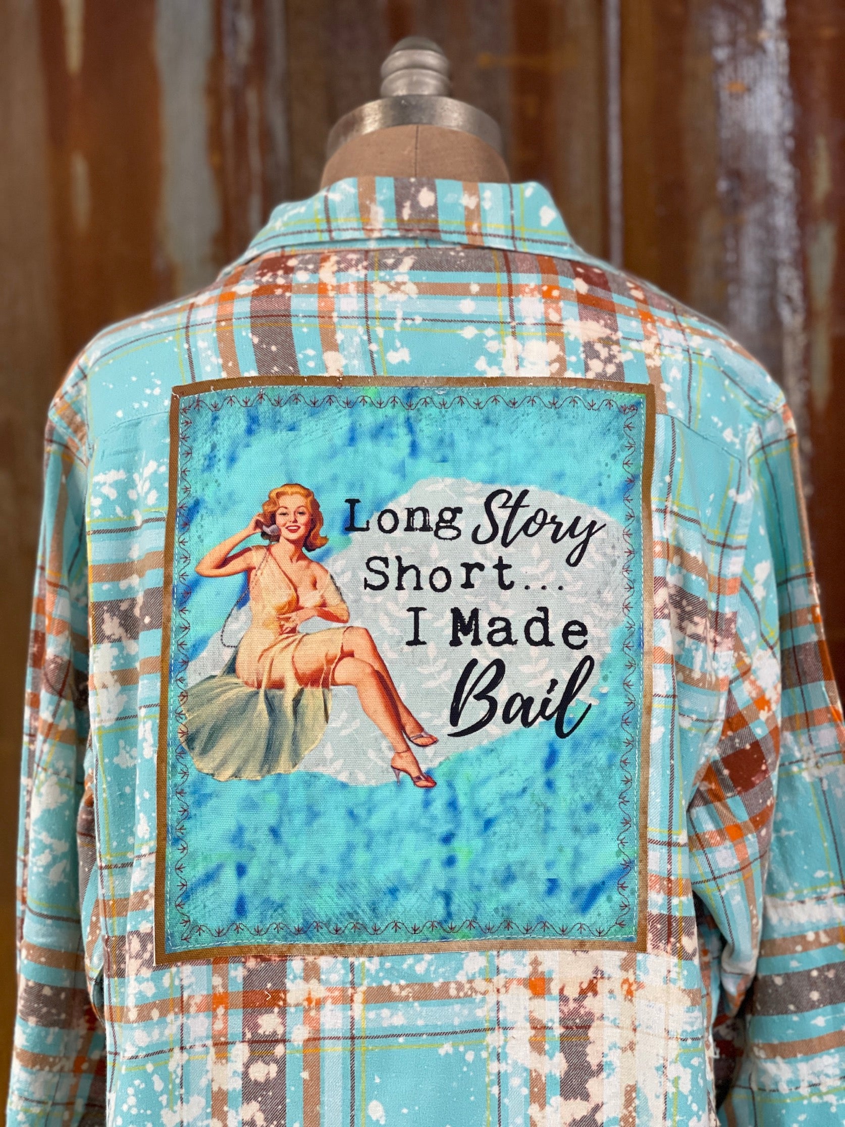 Image of Long Story Short Art Flannel- Distressed Lake Tahoe