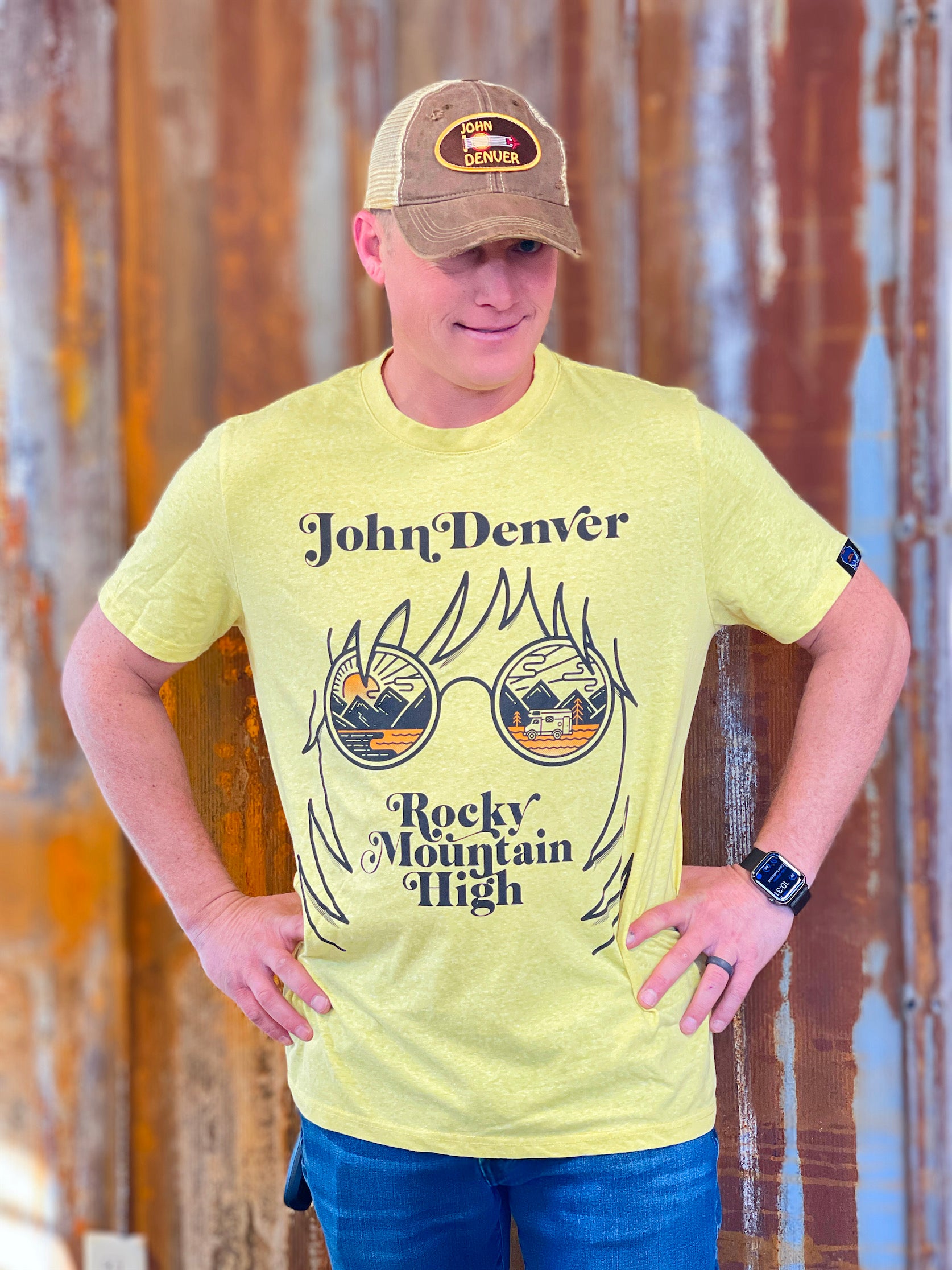 Image of John Denver Rocky Mountain Adventure Tee- Yellow