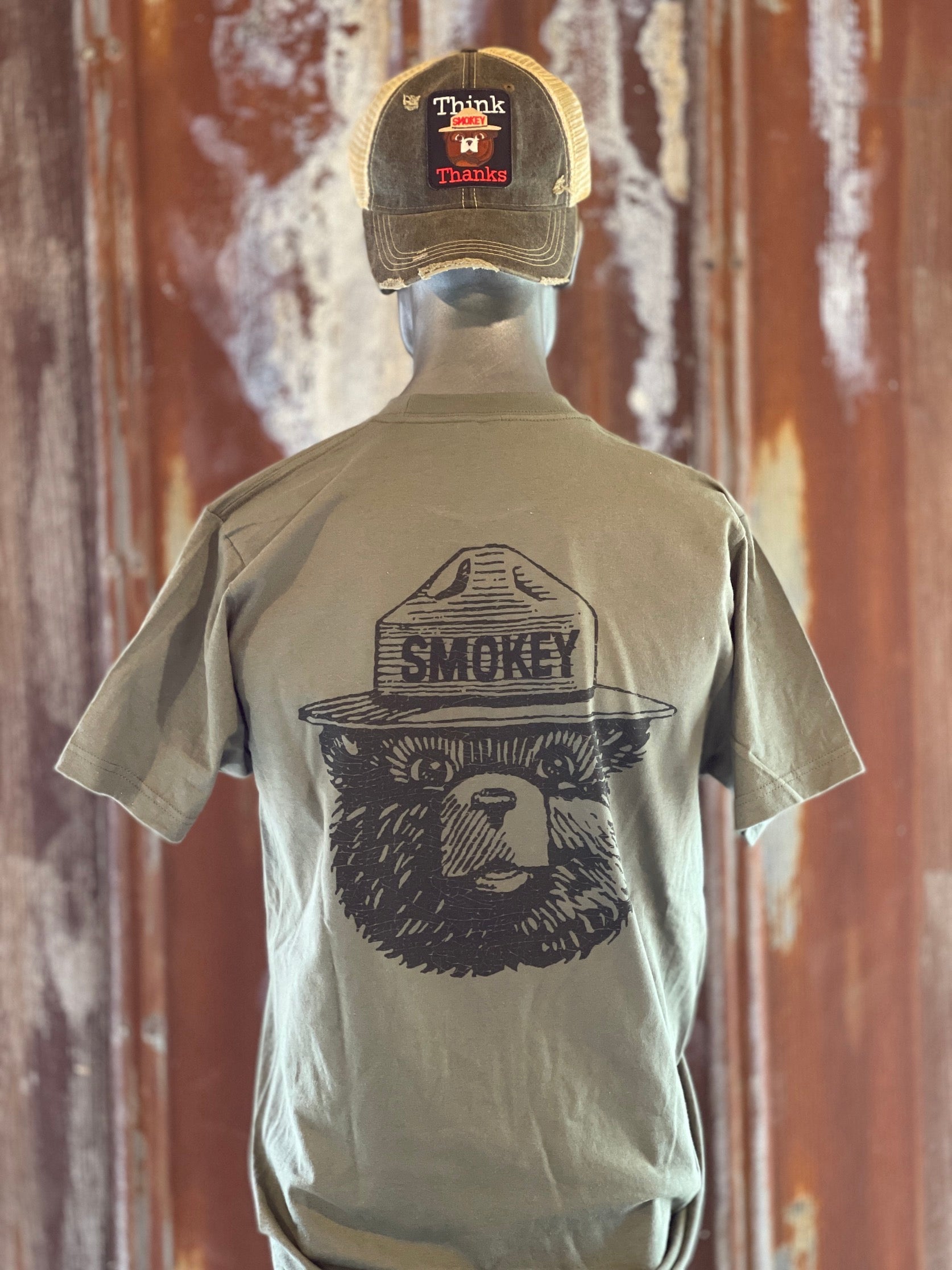 Image of Smokey Bear GRAPHIC  Tee - Sage Green