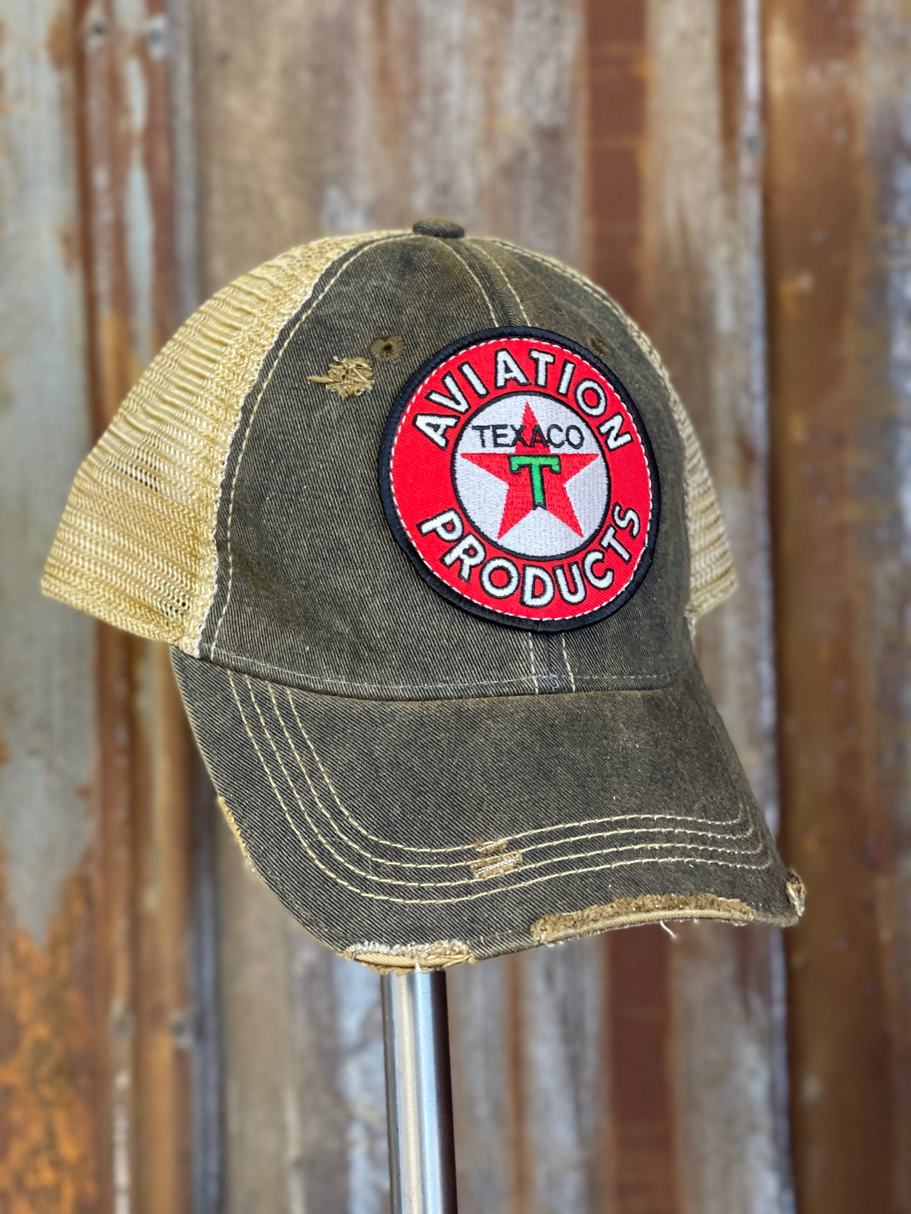 Image of Texaco AVIATION Hat- Distressed Black Snapback