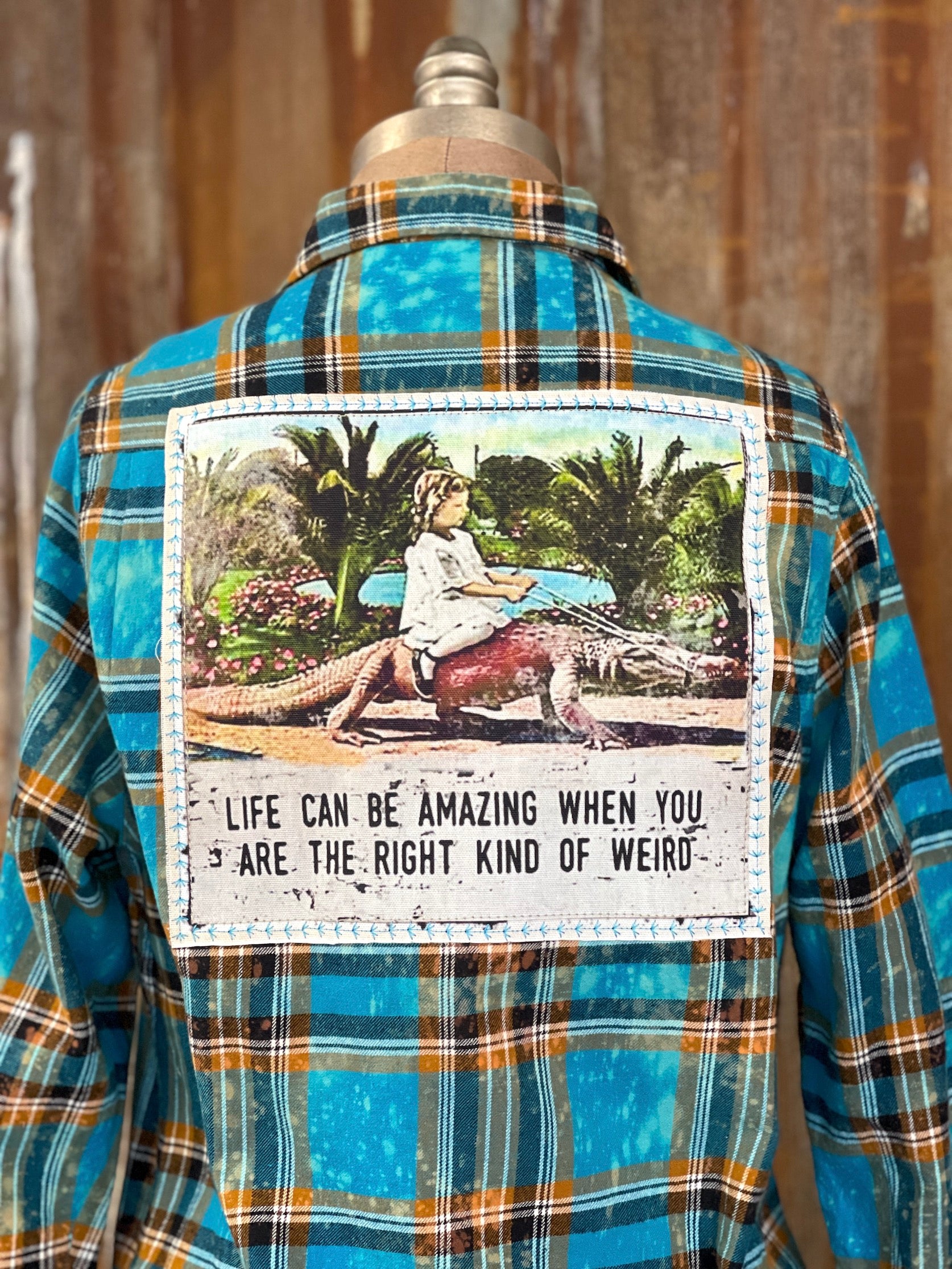 Image of Gator Girl Florida Flannel- Distressed Pool Party o D - v X2 frollecl x LIFE CAN E il AR NS, 