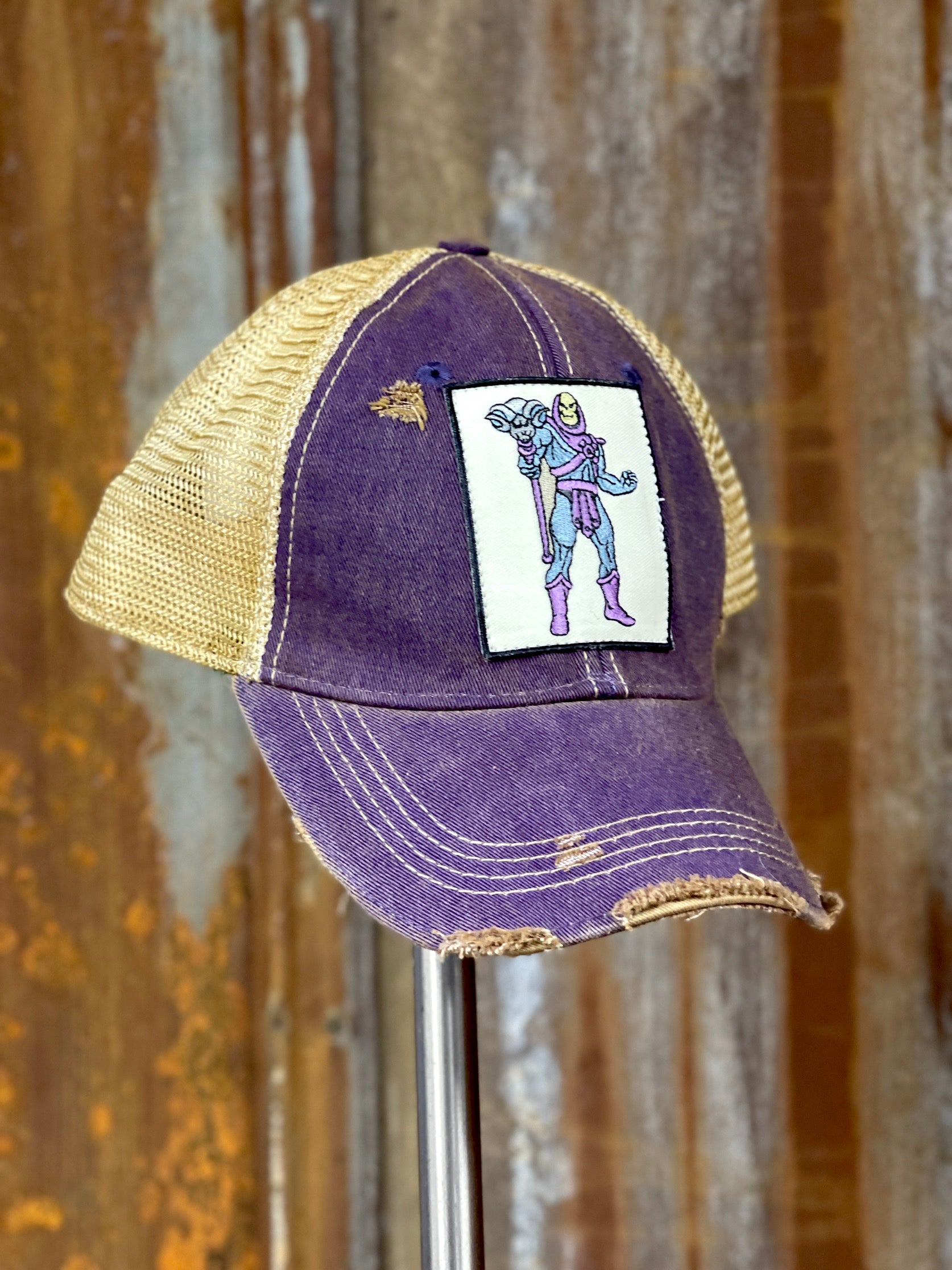 Image of After School Hat- Distressed Purple/Ivory Snapback