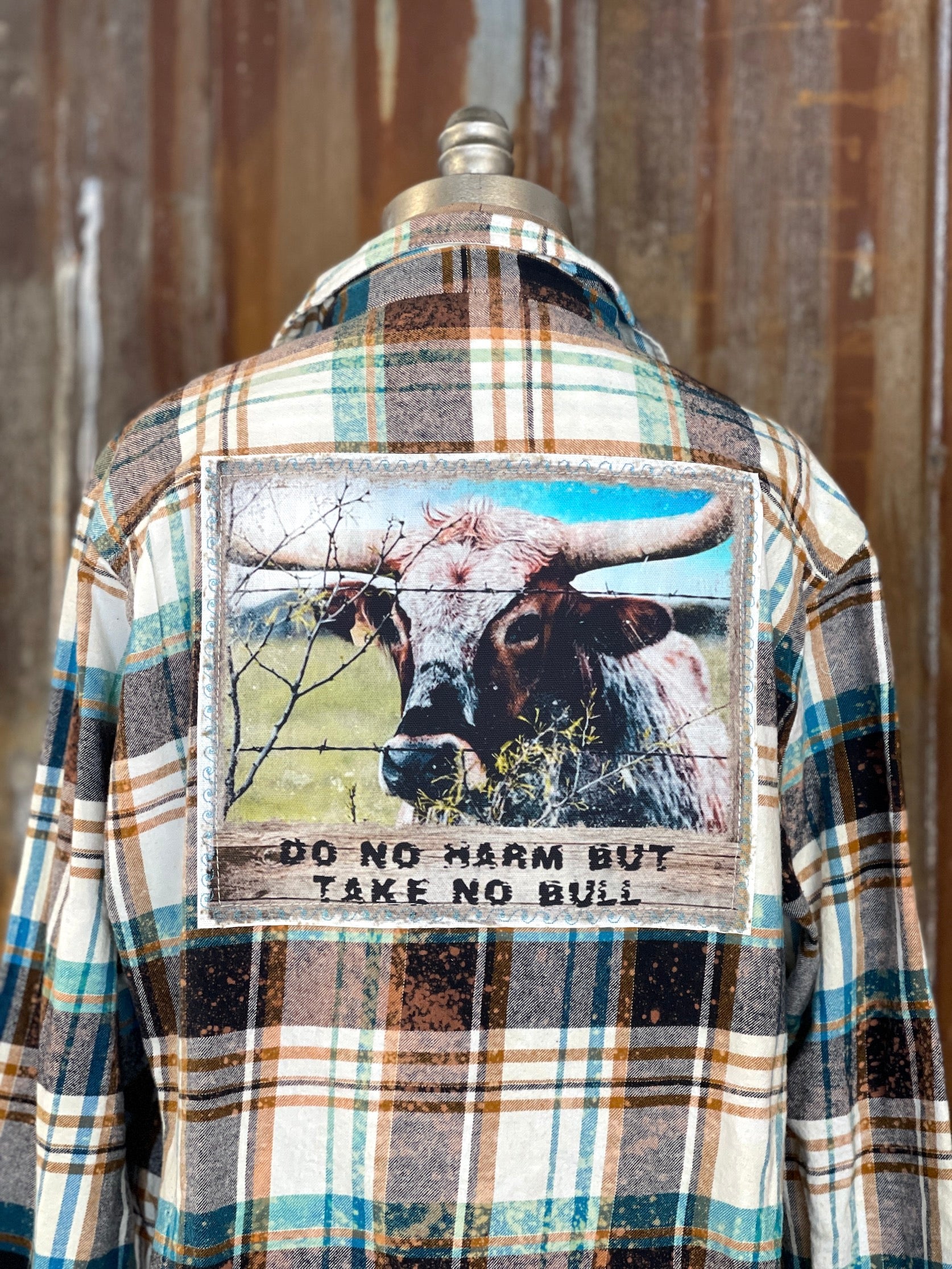 Image of Take No Bull Art Flannel- Distressed Vanilla Bean s ARRERER SN 