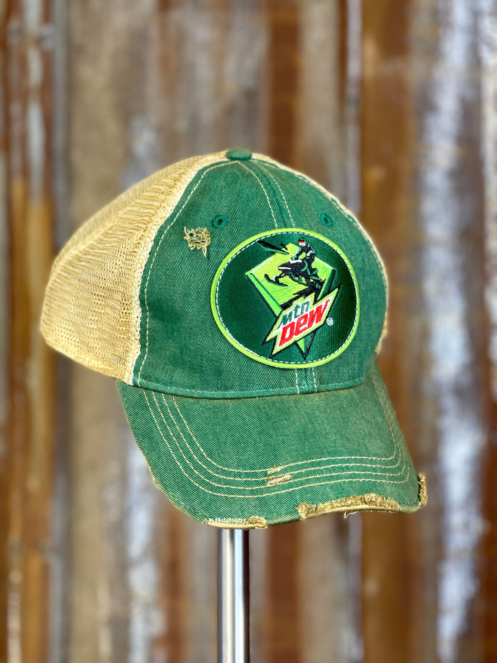 Mountain Dew "Sled" Hat- Distressed Kelly Green Snapback