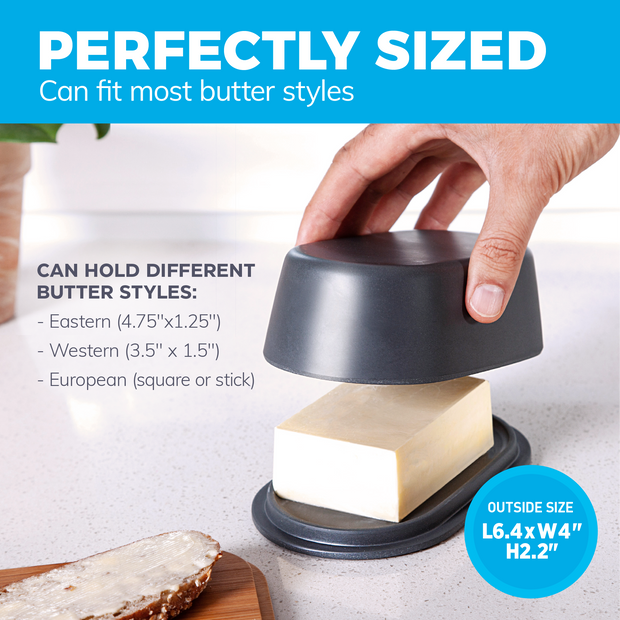 Modern Bamboo Butter Dish with Lid  - Dishwasher Safe - Perfectly Sized For Large European Style Butters 1