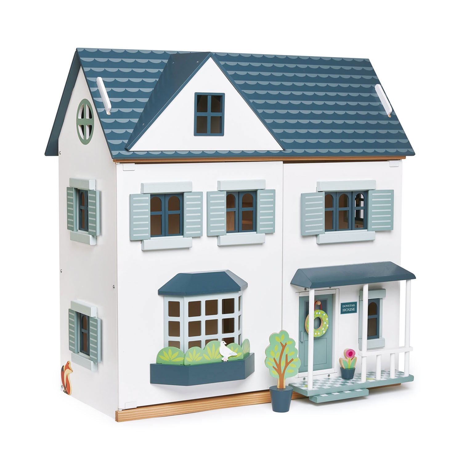 <p>Large, spacious and ultra-stylish, Dovetail House has 6 rooms ready to be filled with our Dovetail furniture sets. Beautiful printed plywood floors and gender neutral colors make this an exceptional dolls house. </p>
<p><strong>Self-assembly required. Dolls and furniture sold separately.</strong></p>
<p>Age range: 3 Years And Older  </p>
<p> Product size: 26.77 x 15.55 x 27.36”  </p>
<p> Weight: 25.74 lbs</p>
<p><strong>Related Products</strong><a href="https://kids.allwomenstalk.com/products/dolls-house-nursery-set">Nursery Set</a>  </p>
<p><a href="https://kids.allwomenstalk.com/products/dolls-house-childrens-room-furniture">Childrens Room Set</a><a href="https://kids.allwomenstalk.com/products/dolls-house-sitting-room-furniture">Sitting Room Set</a>  </p>
<p><a href="https://kids.allwomenstalk.com/products/dolls-house-kitchen-furniture">Kitchen Set</a>  </p>
<p><a href="https://kids.allwomenstalk.com/products/dolls-house-bathroom-furniture">Bathroom Set</a>  </p>
<p><a href="https://kids.allwomenstalk.com/products/dolls-house-bedroom-furniture">Bedroom Set</a>  </p>
<p><a href="https://kids.allwomenstalk.com/products/dolls-house-study-furniture">Study Set</a><a href="https://kids.allwomenstalk.com/products/wall-decor">Wall Décor</a> </p>
<p><a href="https://www.dropbox.com/s/4ycfl3w60g4pfg6/TL8125%20Wreath%20Craft%20Printable.pdf?dl=0"><strong>Download free activity sheet</strong></a></p>
