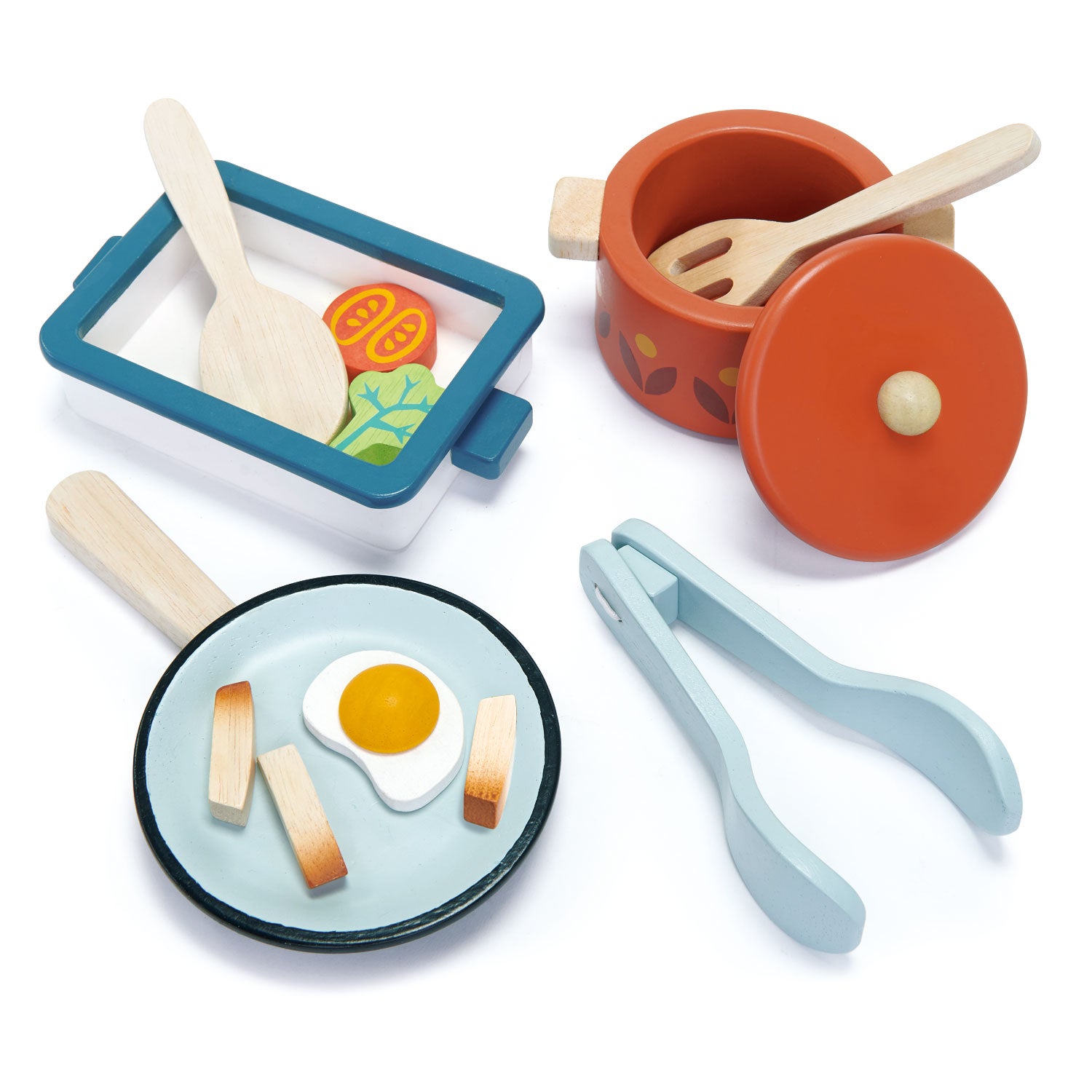 <p>Prepare dinner for your friends!</p>
<p>A retro-style casserole pot, a frying pan, a baking dish, 2 wooden cooking utensils and a handy pair of tongs. Stir the tomato and the vegetable, fry the egg with the 3 chips and pop it all in the oven dish to keep warm.</p>
<p>Age range: 3 Years And Older  </p>
<p>Product size: 14.96 x 9.84 x 3.15”  </p>
<p> Weight: 1.1 lbs</p>
<p><a href="https://www.dropbox.com/s/z662m69v32oeoek/TL8241%20Pots%20and%20Pans%20Printable.pdf?dl=0" title="Pots and Pans Printable"><img src="https://cdn.shopify.com/s/files/1/1083/1780/files/TL8241-Pots-and-Pans-Printable-dl_480x480.jpg?v=1597916706" alt="Pots and Pans Printable"></a></p>
<p><a href="https://www.dropbox.com/s/14m23bq0feudddr/TL%20Pasta%20Printable.pdf?dl=0"><strong>Download Pasta Printable</strong></a></p>

