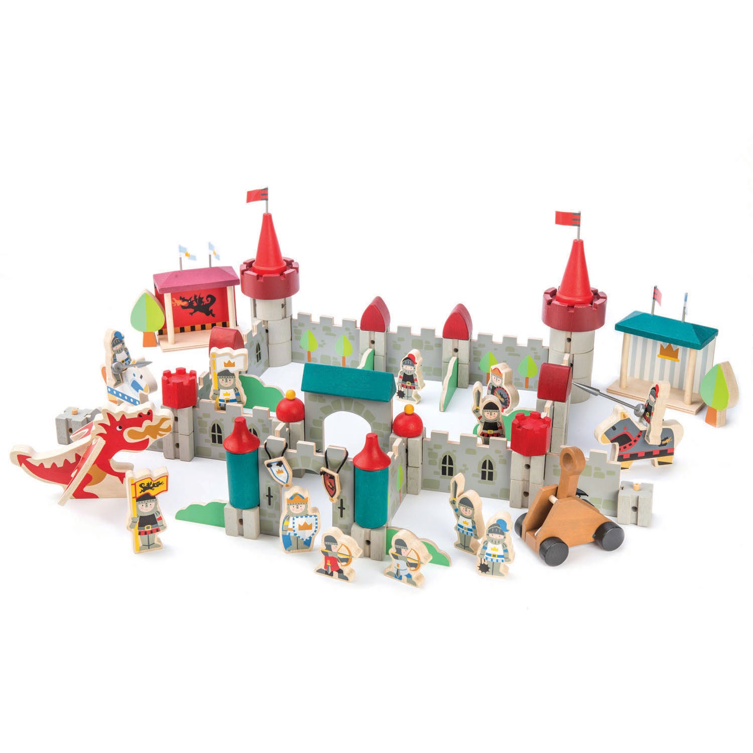 <p>Be the king of Royal Castle! The Magnificent Royal Castle features red and blue soldiers with different postures, heraldic shields and spears, 2 jousting tents, horses to sit on, trees, a fire dragon and a working trebuchet. This comprehensive and luxury size set has all you need to create and build your own unique castle layout, by clipping together walls and posts with small neat plastic pegs.</p>
<p>Perfect to play with or add to our Wolf Castle and Dragon Castle.</p>
<p>Age range: 3 Years And Older  </p>
<p>Product size: 20.47&quot; x 16.14&quot; x 8.66&quot;  </p>
<p>Weight: 4.09 lbs</p>
