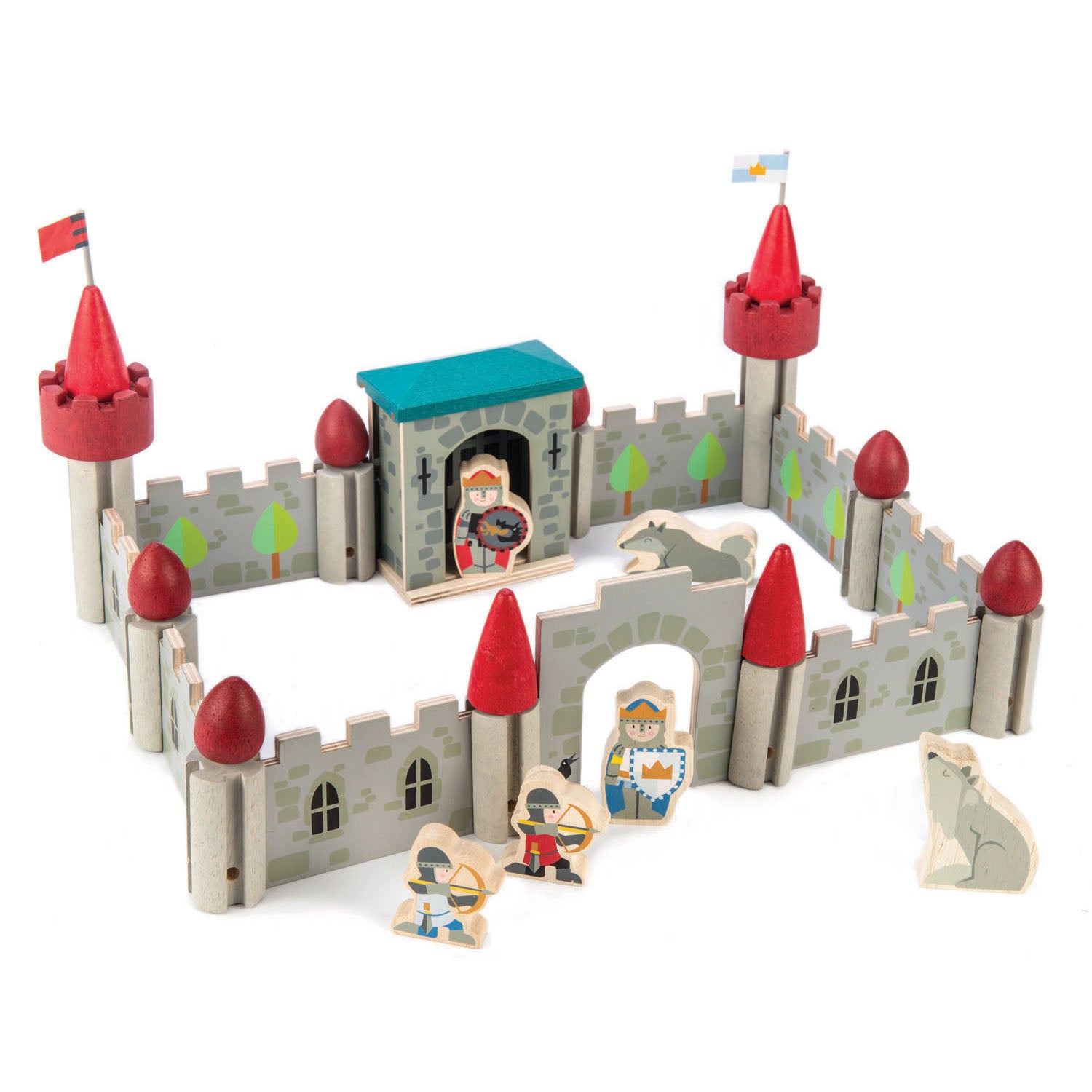 <p>Protect your castle and defeat your enemy! This set features red and blue soldiers in different postures, one archway, prison block and 2 wolves. This starter set has all you need to create and build your own unique castle layout, by clipping together walls and posts with small neat plastic pegs.</p>
<p>Perfect to play against our Dragon Castle.</p>
<p>Age range: 3 Years And Older  </p>
<p>Product size: 16.02&quot; x 10.94&quot; x 6.42&quot;  </p>
<p>Weight: 1.89 lbs</p>
