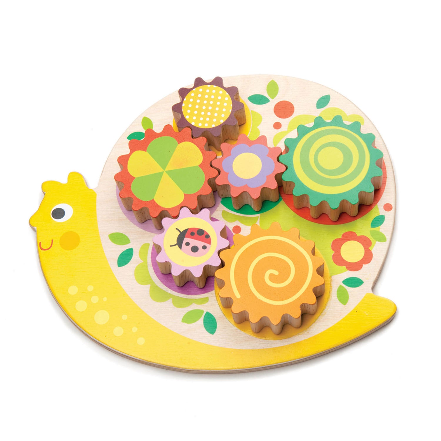 <p>Look who is hiding in the flower garden? The Snail Whirls has a colorful snail base and 6 removable flower cogs and gears. It helps children to develop fine motor skills and cognitive development. </p>
<p>Age range: 18 months +  </p>
<p>Product size: 9.84&quot; x 8.58&quot; x 1.22&quot;  </p>
<p>Weight: 0.95 lbs</p>
