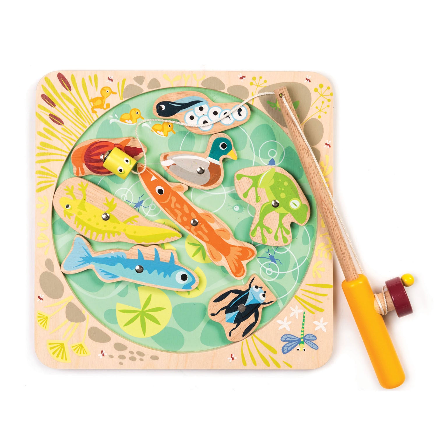 <p>Let’s go fishing! The set includes a fully stocked pond, an extendable fishing rod with a magnetic end and 8 magnetized pond animals. The length of the rod can be adjusted to fit different playing levels. Children can learn about ecosystems and develop their fine motor skills. </p>
<p>Age range: 3 Years And Older  </p>
<p>Product size: 8.86&quot; x 8.86&quot; x 0.39&quot;  </p>
<p>Weight: 0.66 lbs</p>
