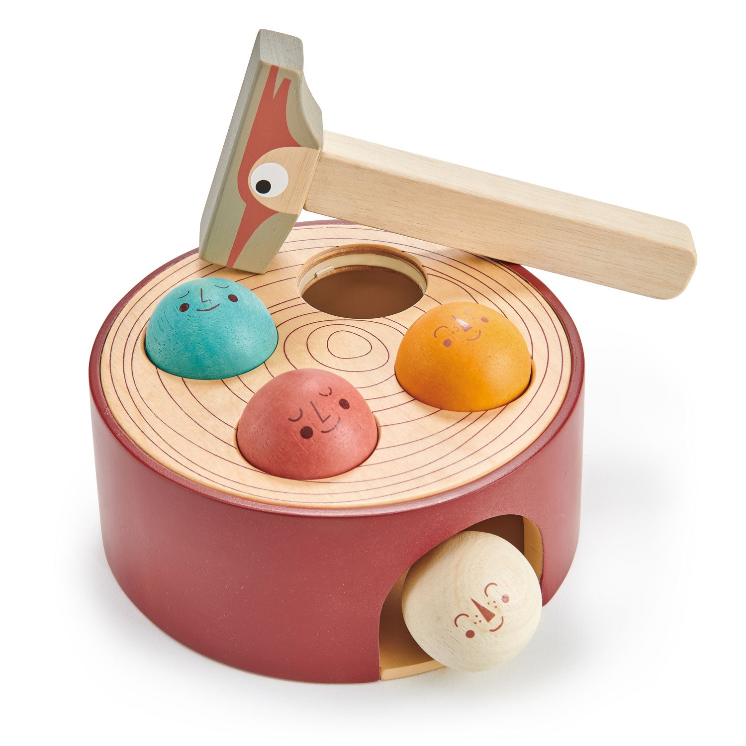 <p>A stylish hammer game for active toddlers who love to bash things. Based on a tree trunk, bash the four balls with a woodpecker styled hammer. Collect the balls as they fall through the hole and repeat.</p>
<p>Age range: 18 months +  </p>
<p>Product size: 6.69 x 6.69 x 2.95&quot;  </p>
<p> Weight: 1.47 lbs</p>
