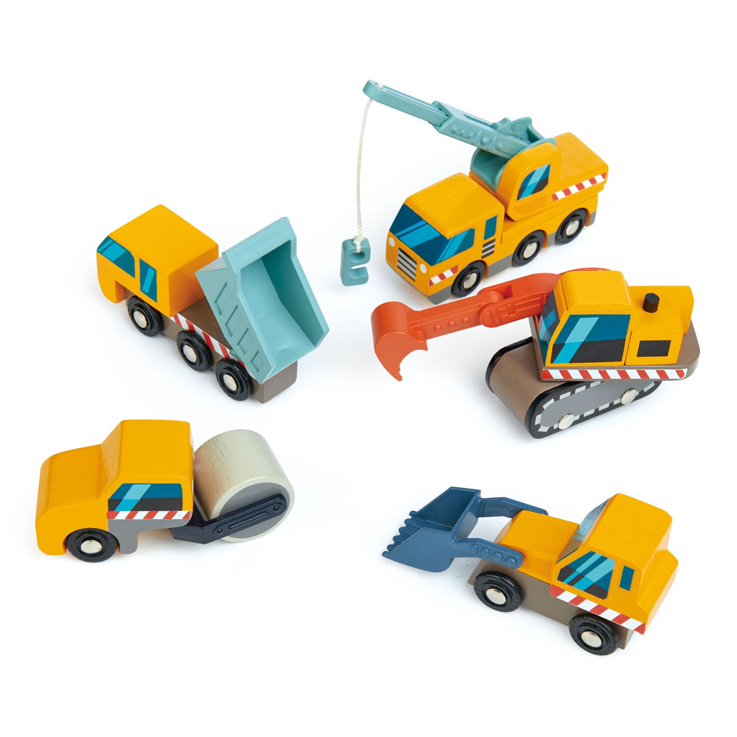 <p>A collection of construction vehicles, including dump truck, front loader, excavation digger, crane truck, road roller. All with moving parks and painted in realistic and contemporary colors. Standard wheel width fits on all train track.</p>
<p>Age range: 3 Years And Older</p>
<p>Product size: 6.69 x 6.1 x 2.76”    </p>
<p> Weight: 0.88 lbs</p>
