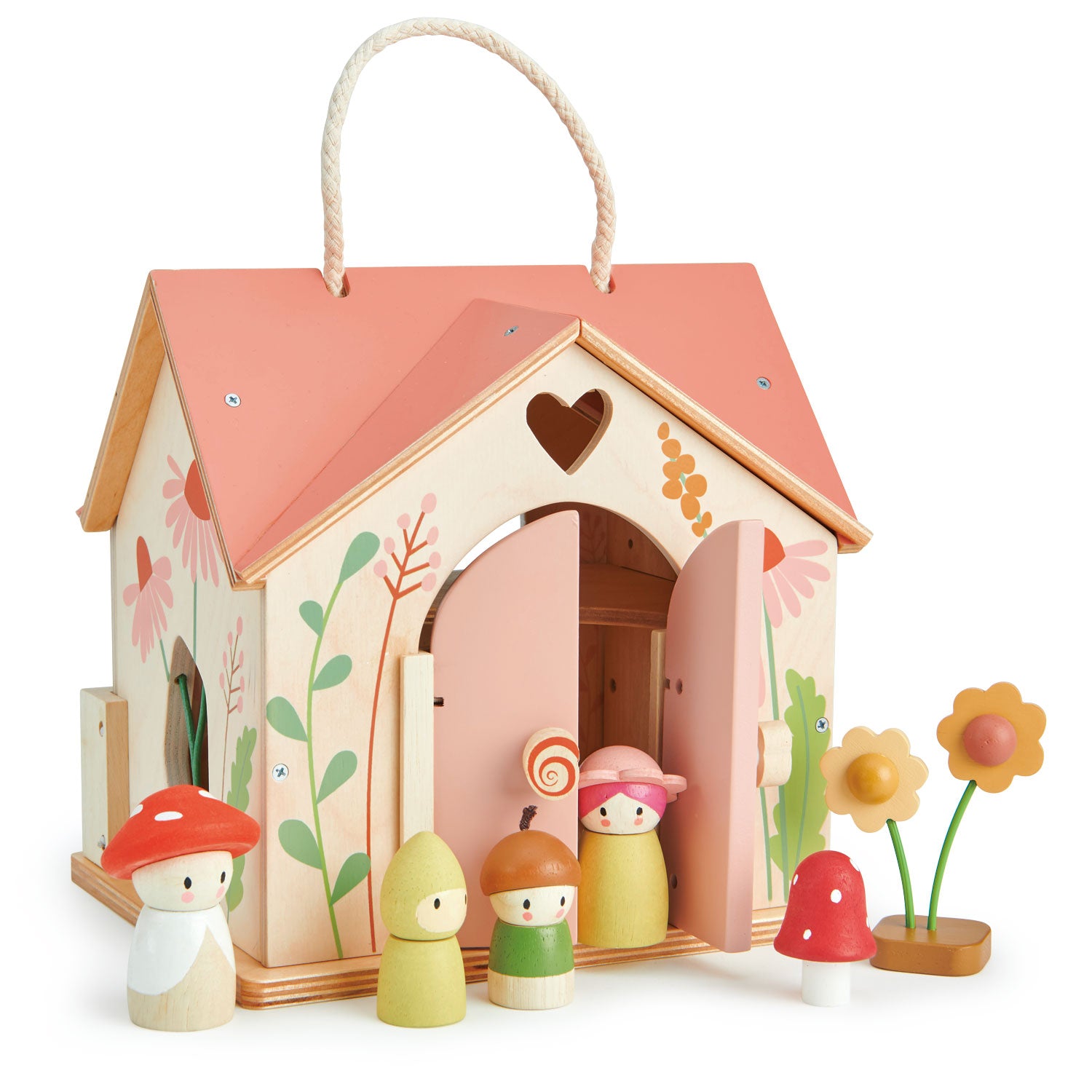 <p>The cutest woodland cottage you ever did see. With a rose colored gabled roof, opening front doors and a removable back panel, this little house can be carried to be played with anywhere. Decorated on all sides with beautiful wild flowers, and two cut out windows which allow the flower stems to run through creating a magical meadow look. The back panel lies flat to become a garden, on to which can be placed a pretty swing, 2 flowers, and a toadstool. We have included a wood burning stove, flower table, 2 button stools, a toadstool lamp and a side table. Tuck Bud up in his leafy fabric bed, or push Corny on the swing while mummy Flora and Daddy Joey watch the stars go by.</p>
<p>Age range: 3 Years And Older  </p>
<p>·Product size: 16.54 x 15.75 x 12.2”  </p>
<p> Weight: 3.34 lbs</p>
<p><a href="https://www.dropbox.com/s/6vlzkymh820w8fc/TL8381%20Rosewood%20Basket%20Printable.pdf?dl=0"><strong>Download Rosewood Basket Printable</strong></a></p>
<p><strong>Related Products</strong><a href="https://kids.allwomenstalk.com/products/sailaway-boat">Sailaway Boat</a><a href="https://kids.allwomenstalk.com/products/bunny-tales">Bunny Tales</a><a href="https://kids.allwomenstalk.com/products/bear-tales">Bear Tales</a></p>
