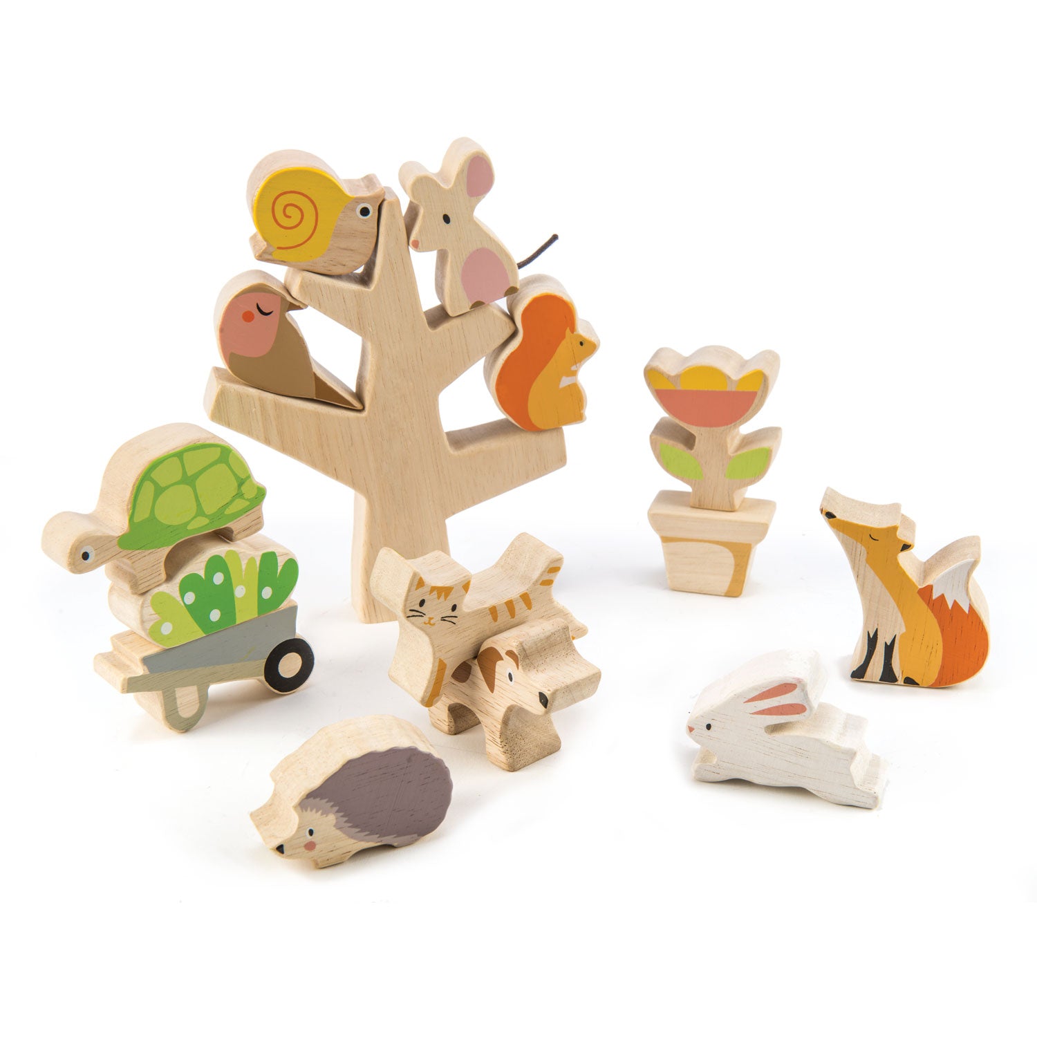 <p>Hang out with all the garden friends and try to stack them all up on the tree without falling down! The Stacking Garden Friends is made from solid wood and painted with cute garden motifs, it also comes with a printed drawstring bag for easy storage. Encourage logical thinking and inspire imaginative play and fine motor skills.</p>
<p>Age range: 18 months +  </p>
<p>Product size: 1.69&quot; x 4.53&quot; x 0.79&quot;  </p>
<p>Weight: 0.66 lbs</p>
