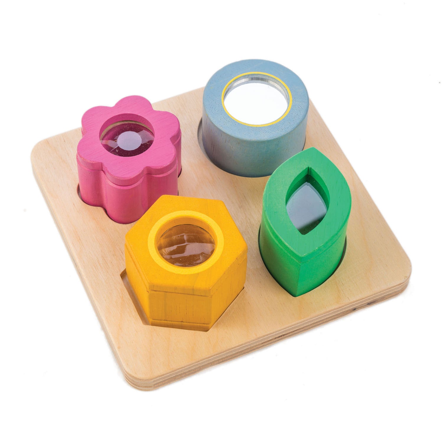 <p>See the world around you in 4 different ways! This set includes 4 solid wood shapes that let you see through various windows. Presented on a shape sorter tray and the 4 pieces encourage color and shape recognition through play. </p>
<p>Age range: 18 months +  </p>
<p>Product size: 5.51&quot; x 5.51&quot; x 1.57&quot;  </p>
<p>Weight: 0.62 lbs</p>
<p><strong>Related Products</strong><a href="https://kids.allwomenstalk.com/products/audio-sensory-tray">Audio Sensory Tray</a><a href="https://kids.allwomenstalk.com/products/touch-sensory-tray">Touch Sensory Tray</a></p>
