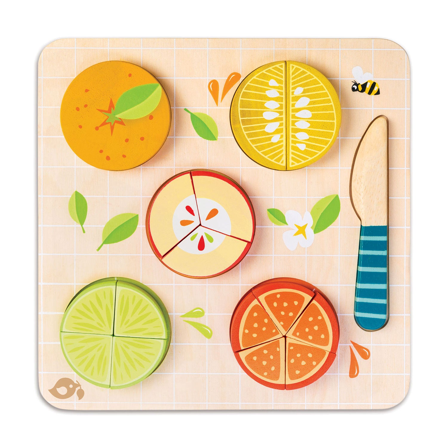 <p>Teach your little ones the concept of fractions using our juicy Citrus Fractions! Use the knife to cut the round fruits in halves, quarters or fifths! The fractions are printed underneath to help children understand this mathematical concept. </p>
<p>Age range: 18 months +  </p>
<p>Product size: 8.86&quot; x 8.86&quot; x 0.83&quot;  </p>
<p>Weight: 0.97 lbs</p>
