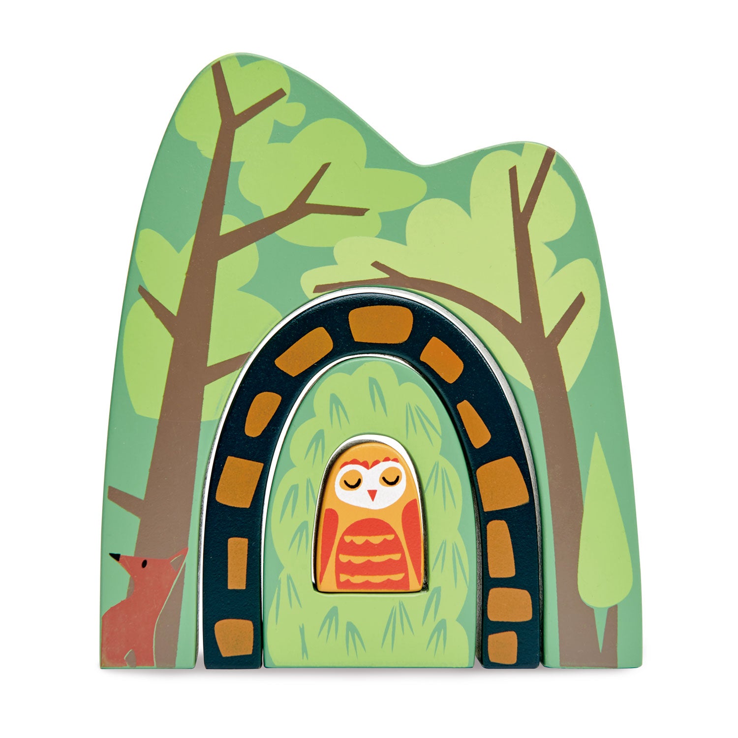<p>An accessory to the Wild Pines Train Set, these 4 interlocking tunnel style pieces are evocative of the forest, its foliage, a tunnel, and a cute little owl tucked away in amongst the branches.</p>
<p>Age range: 3 Years And Older  </p>
<p>Product size: 5.79 x 0.98 x 6.50”  </p>
<p> Weight: 0.7 lbs</p>
