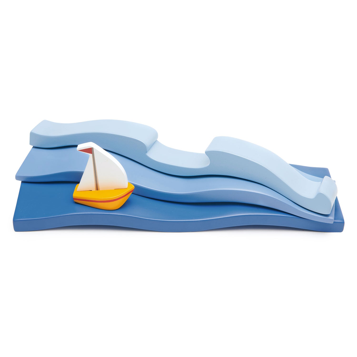 <p>Perfect for displaying your sea creatures, three blue solid wood waves can be used as part of open-ended play. Including a little sailboat.</p>
<p>Age range: 3 Years And Older  </p>
<p>Product size: 11.61 x 6.81 x 3.86&quot;  </p>
<p> Weight: 1.06 lbs</p>
