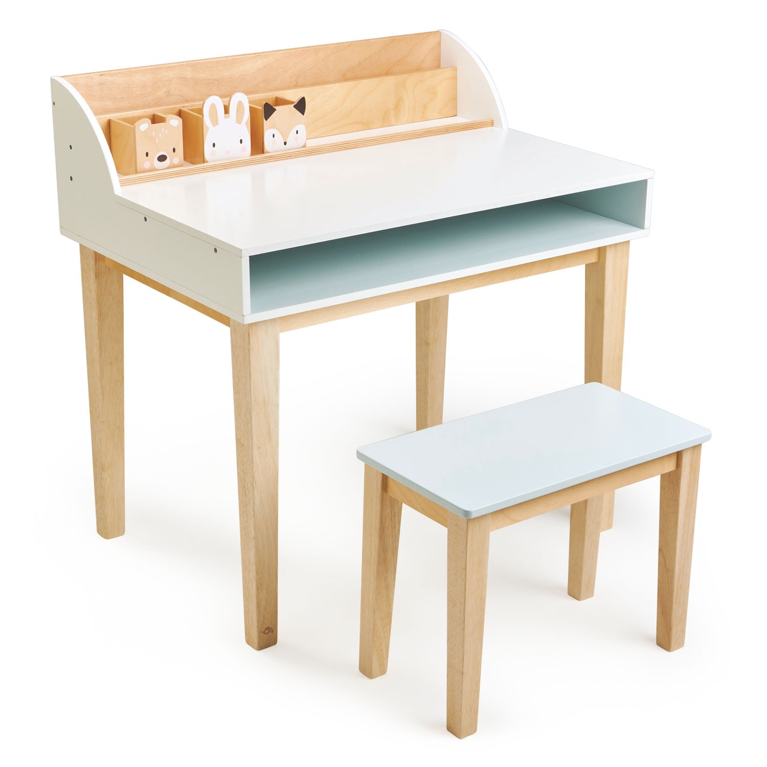 <p>A plywood and rubberwood desk and chair for children that can be placed in a bedroom or nursery is suitable for art and craft activities or homework. Includes 3 handy little wooden pen pots designed to match up with our animal chairs.</p>
<p>Age range: 3 Years And Older  </p>
<p>Desk: 29.53 x 20.87 x 29.72&quot;  </p>
<p> Chair: 17.72 x 9.45 x 13.58&quot;  </p>
<p> Weight: 38.06 lbs </p>
<p><strong>Self assembly required.</strong> </p>
<p><strong><a href="https://www.dropbox.com/s/vs7hmj4j23it1ra/TL%20World%20Book%20Day%20Printable.pdf?dl=0">Download Book Lovers Banner Printable</a></strong></p>
