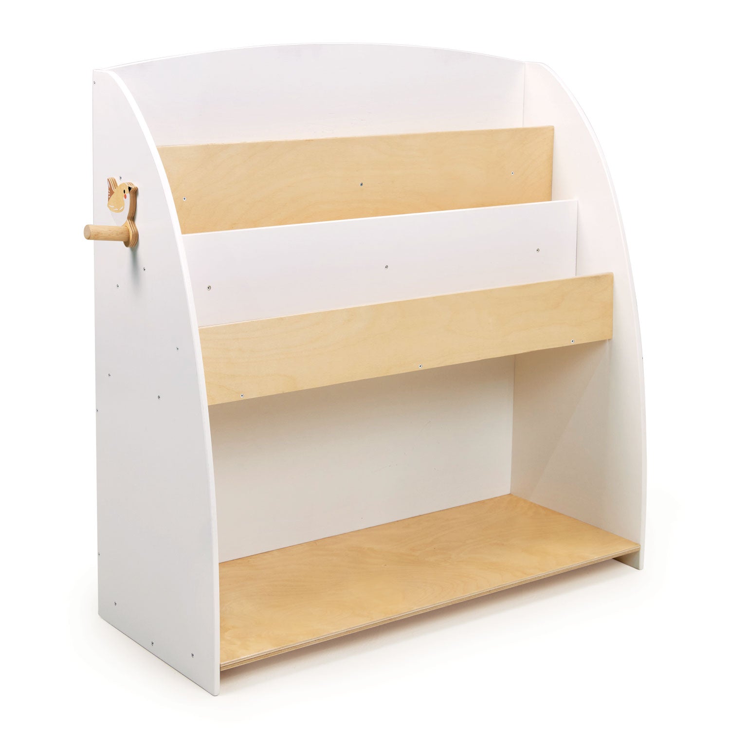 <p>A sturdy and practical bookcase and storage unit, made from plywood in natural and white with a little wren coat hook on the side. Perfect for displaying and storing all your colourful picture books, and can be affixed to the wall.</p>
<p>Age range: 3 Years and Older  </p>
<p> Product size: 31.89 x 11.61 x 30.39”  </p>
<p> Weight: 24.82 lbs</p>
<p><strong>Self assembly required.</strong></p>
