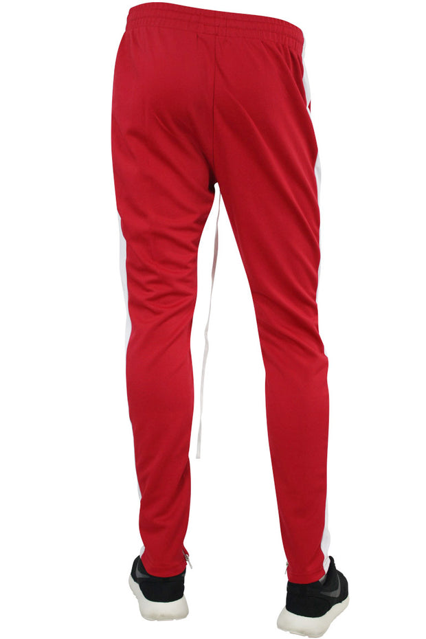 Side Stripe Zip Pocket Track Pants Red - White (ZCM4418PS) – Zamage