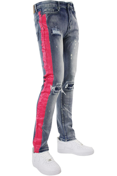 mens jeans with stripe down the side