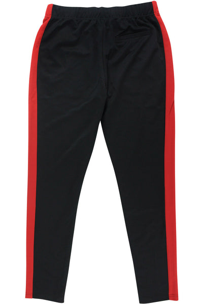 Premium Side Stripe Zip Pocket Track Pants (Black-Red) | Zamage