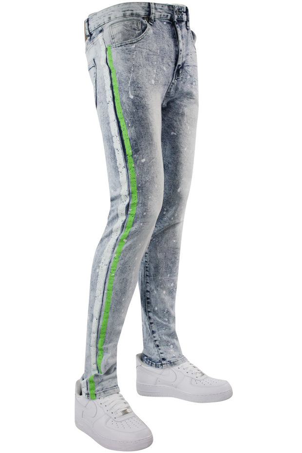 lime green stripe jeans