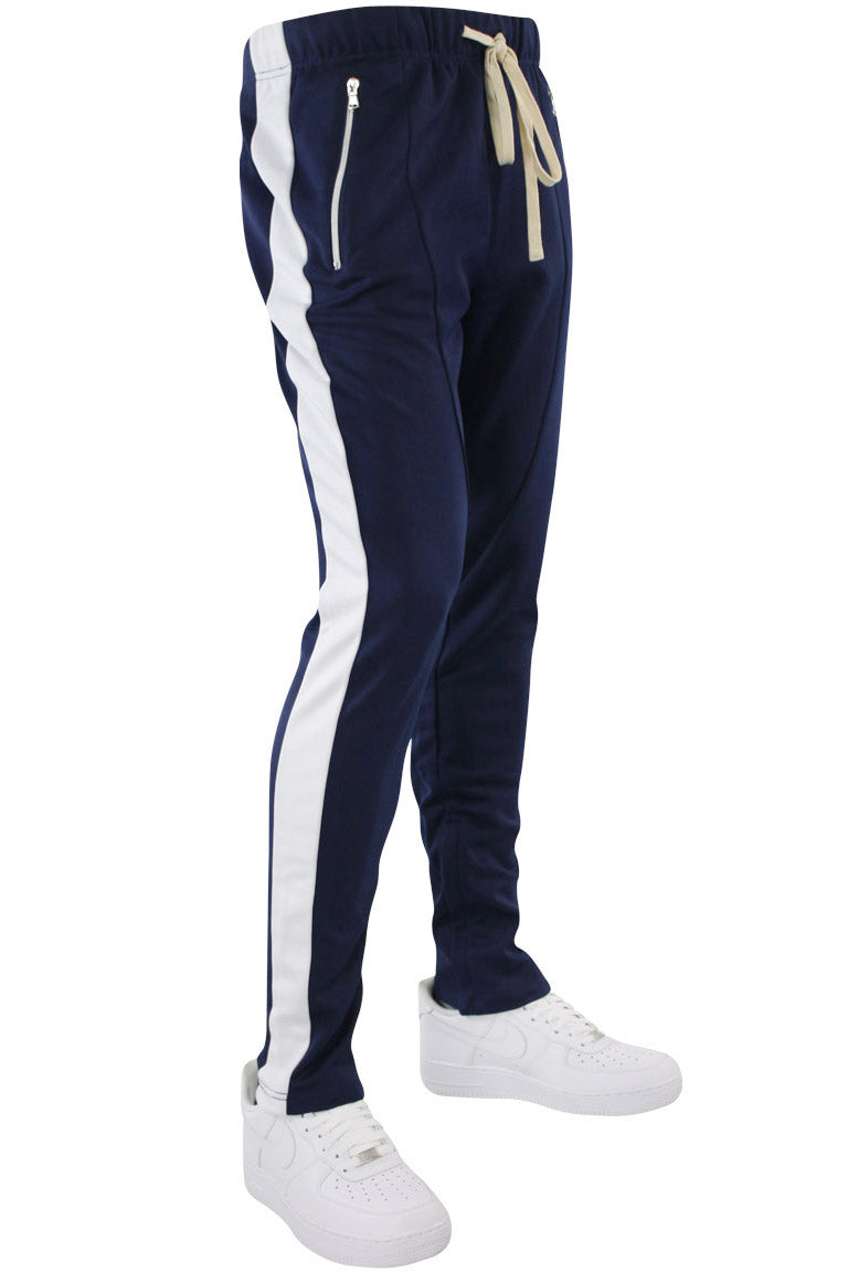 side stripe zip pocket track pants