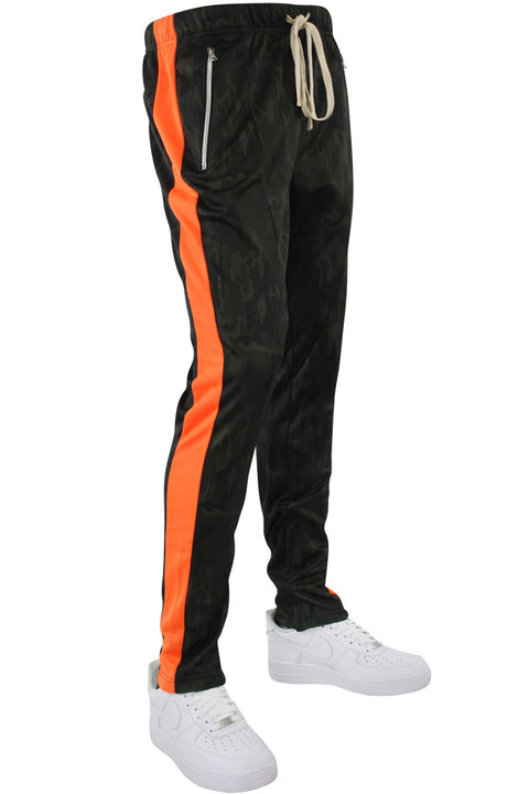 Premium Side Stripe Zip Pocket Track Pants Camo - Orange (ZCM4418Z ...