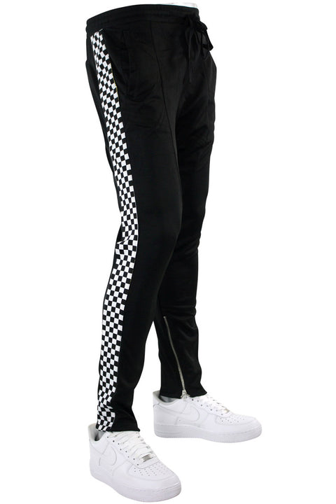 track pants black and white stripe