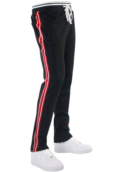Premium Triple Stripe Track Pants Black 