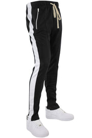 black pants with white stripe on side