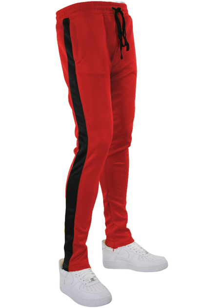 Solid One Stripe Track Pants Red - Black (100-401)– Zamage