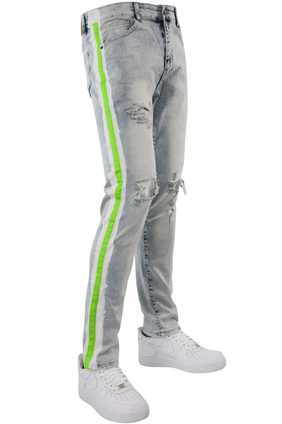 lime green stripe jeans